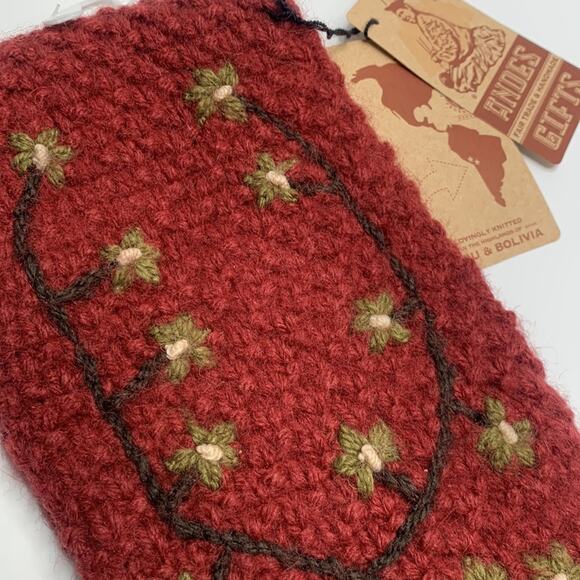 Andes Gifts Handmade in Peru Knit Fleece Lined Floral Head Band New with Tag - Picture 2 of 9